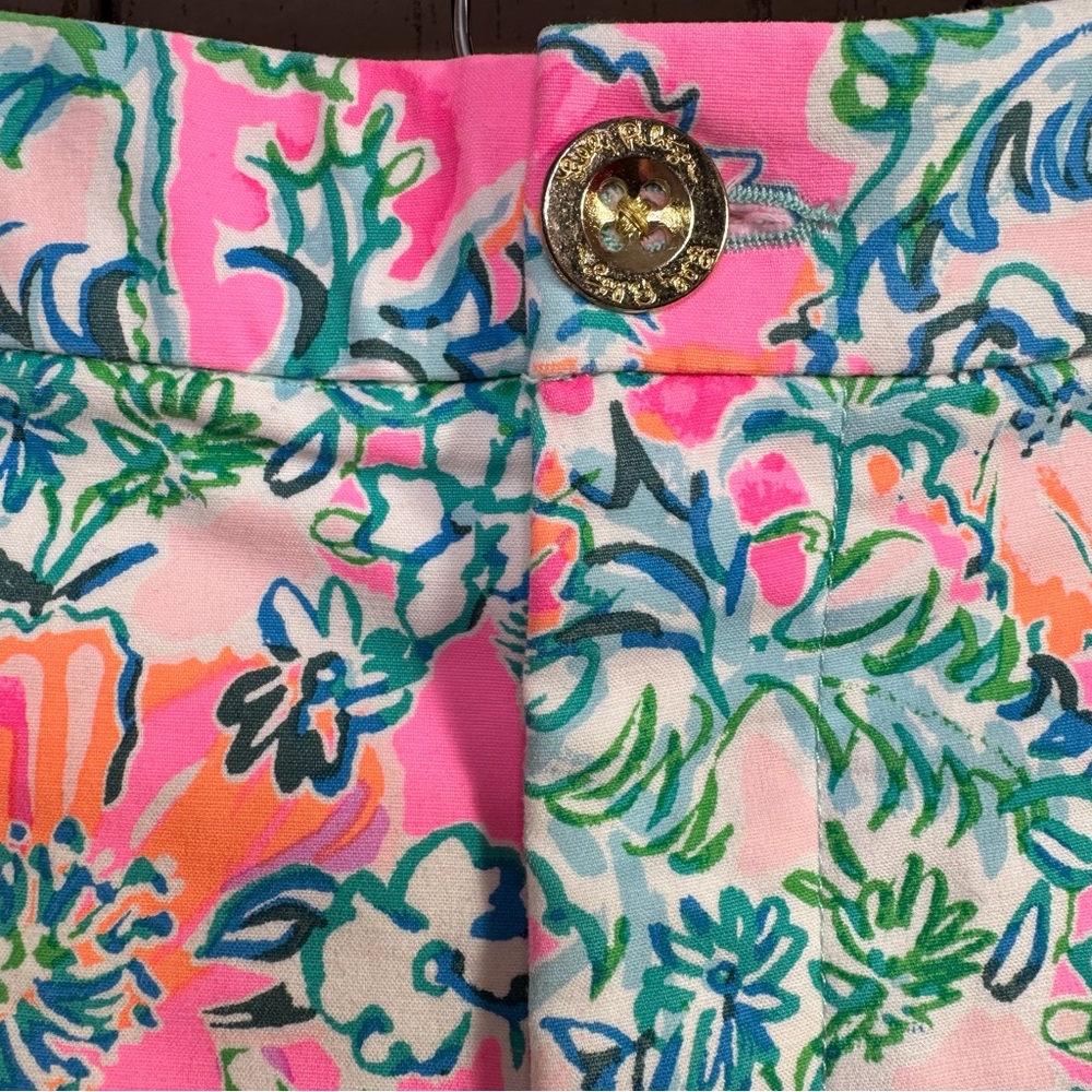 Lilly Pulitzer Gretchen High Rise Shorts Tropical Floral Vibrant Colorful Summer - Picture 4 of 15